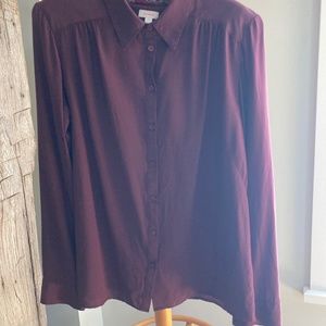 Cuyana Silk Blouse Damson/Merlot